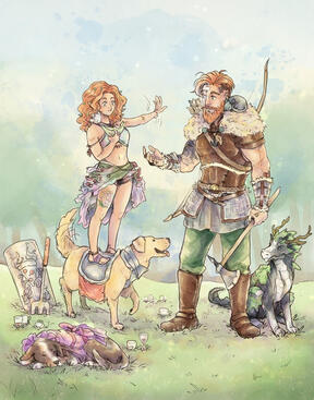 DnD Couple &amp; pets commission -2024