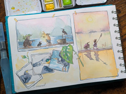 Fantasy Travel journal style sketchbook