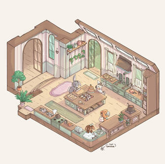 'Bunny Cafe Kitchen' -2019